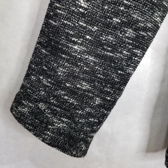 Eileen Fisher Tweedy Blazer Women L Black Fleck Notch Collar Organic Cotton Knit - Picture 7 of 16